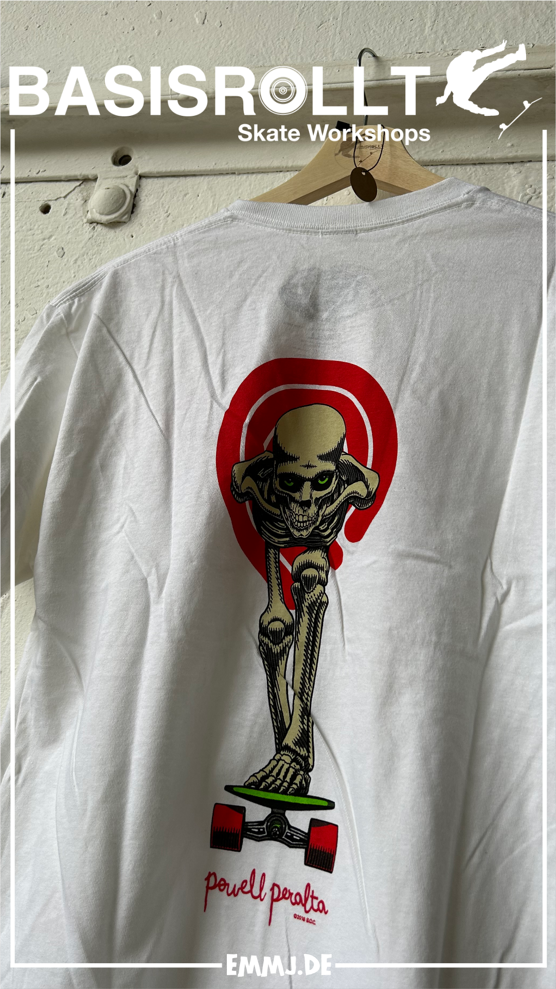 Powell & Peralta Tucking Skeleton T-Shirt white small