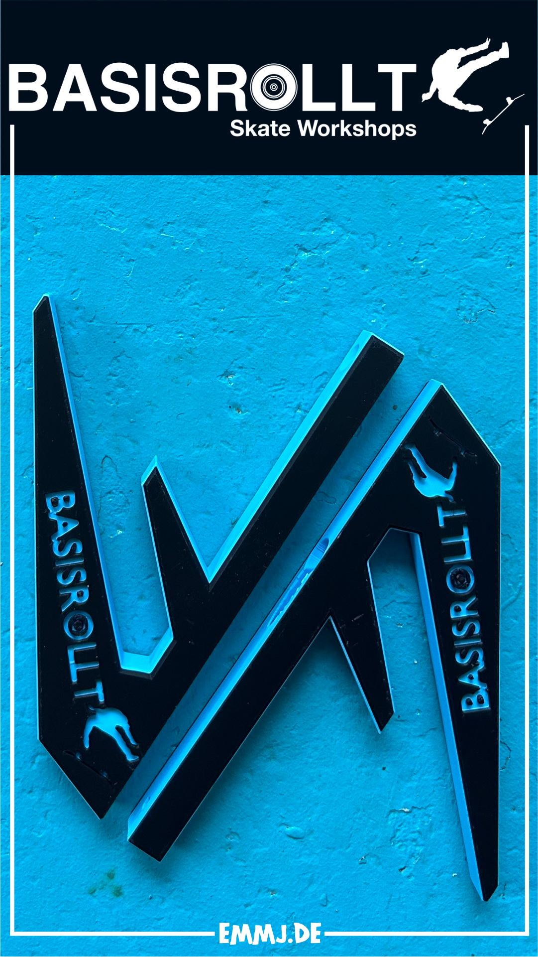 Wall Mount Wall Hanger Wandhalter Board Halter für Skateboards schwarz/blau Erik Halisch-EMMJ