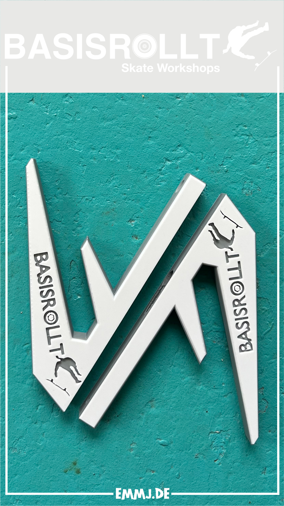 Wall Mount Wall Hanger Wandhalter Board Halter für Skateboards weiß/grau Erik Halisch-EMMJ