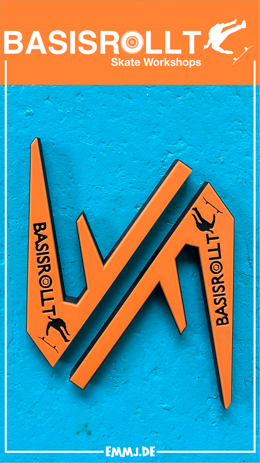 Wall Mount Wall Hanger Wandhalter Board Halter für Skateboards orange/schwarz Erik Halisch-EMMJ