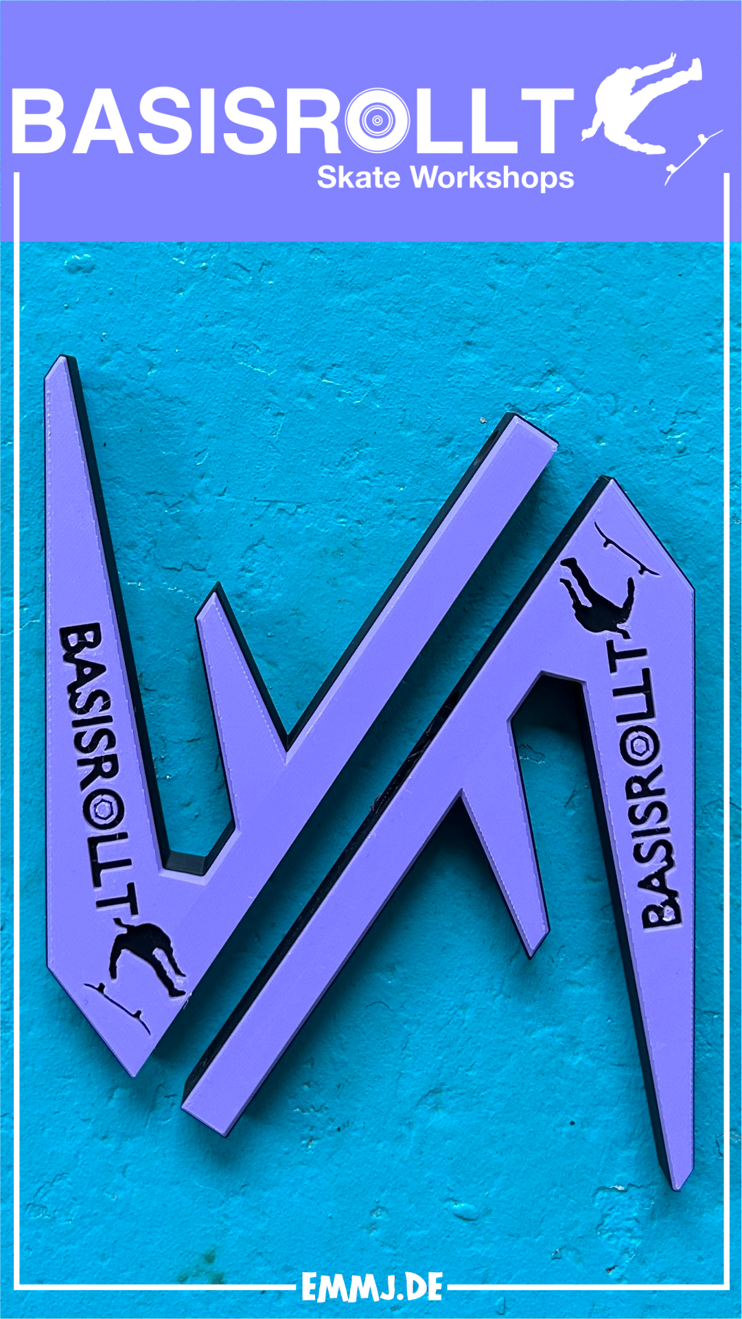 Wall Mount Wall Hanger Wandhalter Board Halter für Skateboards lila/schwarz Erik Halisch-EMMJ